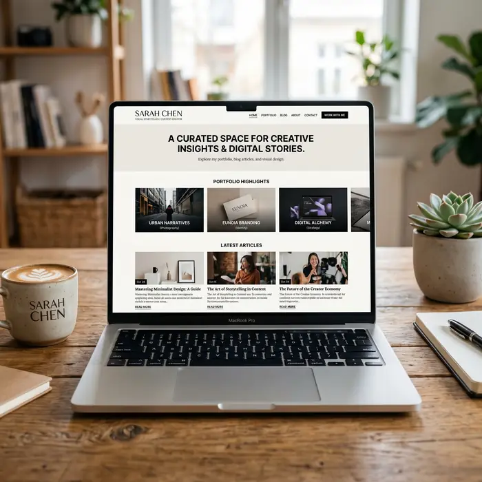 Portfolio and blog website example